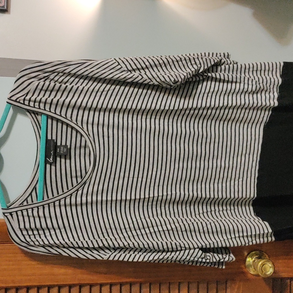 Stripped Lane Bryant Shirt mid-length sleeves